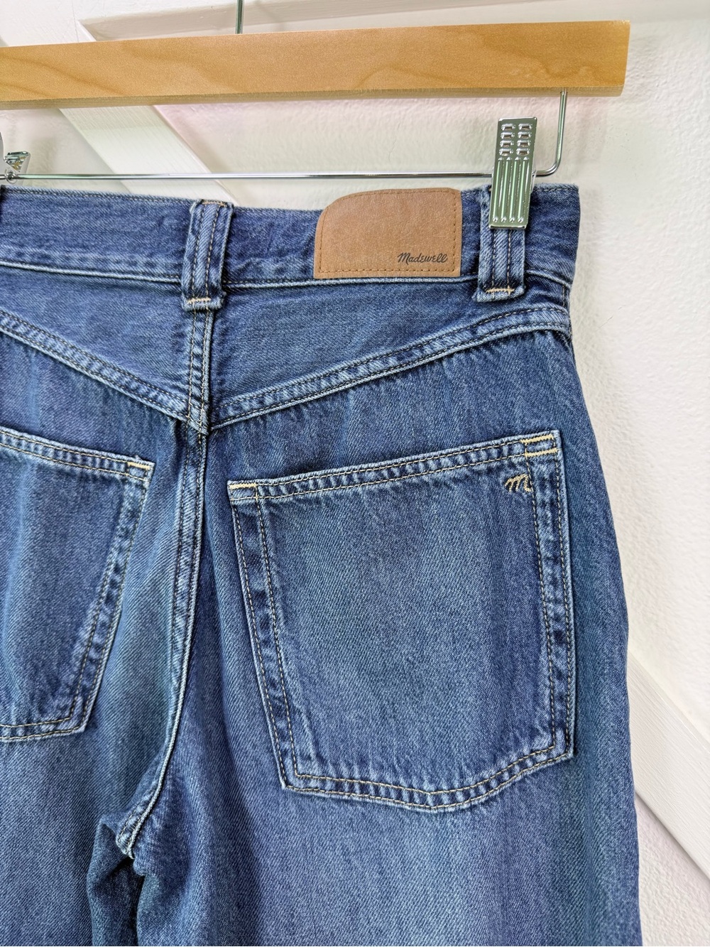 Madewell Airy Superwide Leg Utility Jeans Lindewood Wash Lyocell Blend Size 24 - Picture 7 of 13